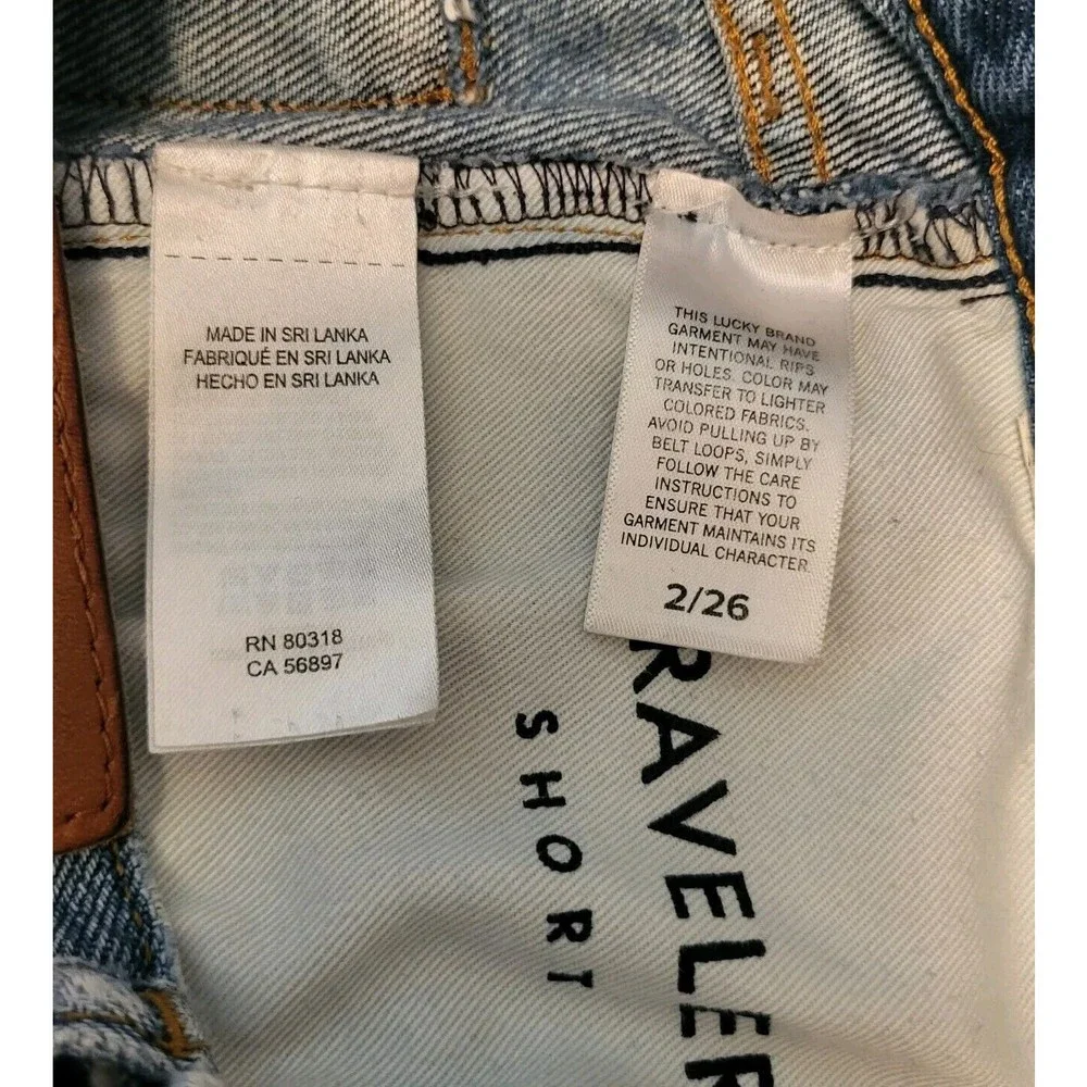 Lucky Brand Button Fly Traveler Jean Shorts High Rise Size 2 / 26 Light Wash - Picture 5 of 5